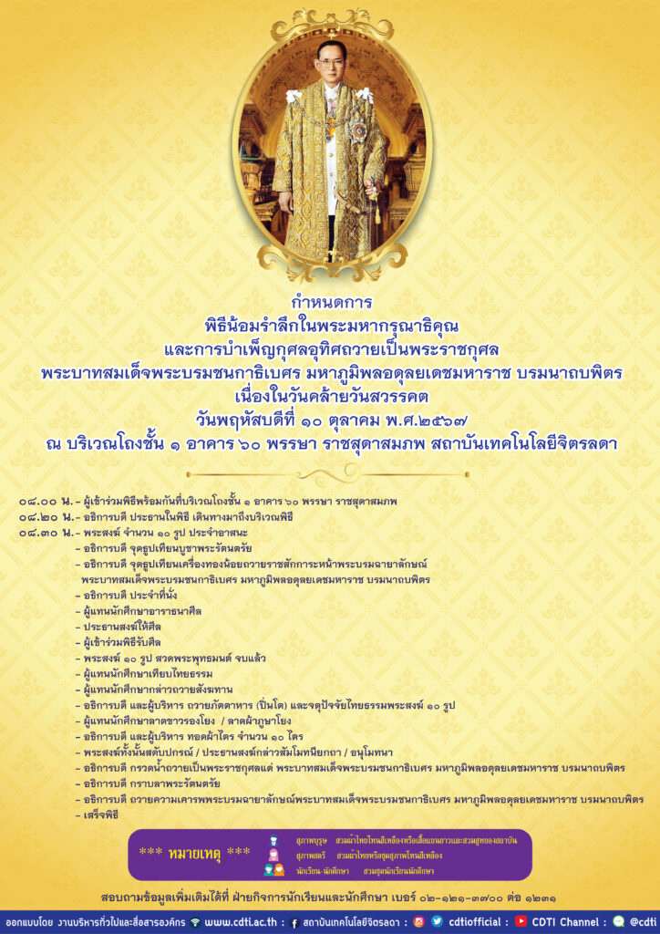 www.cdti.ac.th .9 67 สถาบันเทคโนโลยีจิตรลดา CDTI