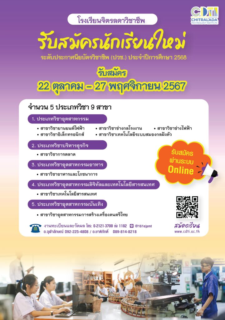 www.cdti.ac.th 2568 . 68 สถาบันเทคโนโลยีจิตรลดา CDTI