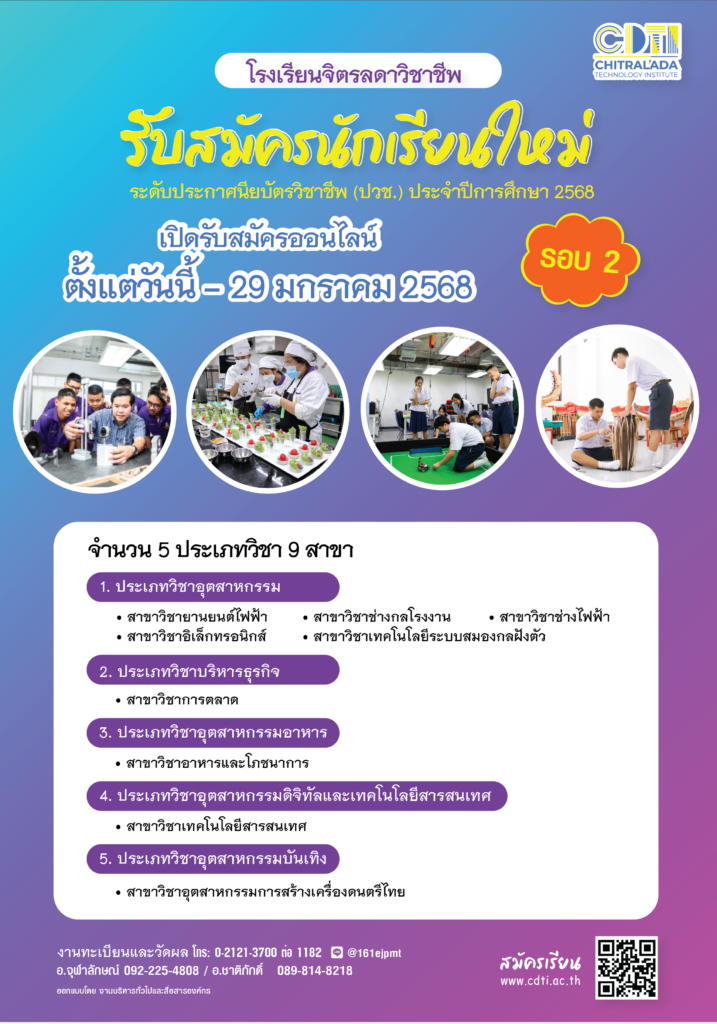 www.cdti.ac.th . 68 2 . 68 2 สถาบันเทคโนโลยีจิตรลดา CDTI