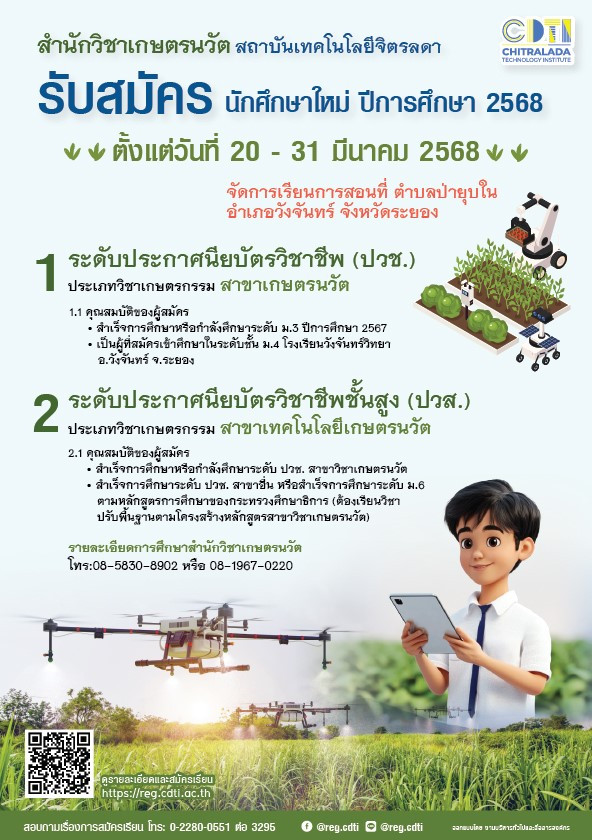 www.cdti.ac.th 2568 68.1 2 สถาบันเทคโนโลยีจิตรลดา CDTI